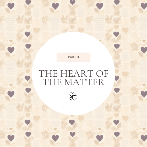 Cover with 'The Heart of the Matter' text and heart pattern
