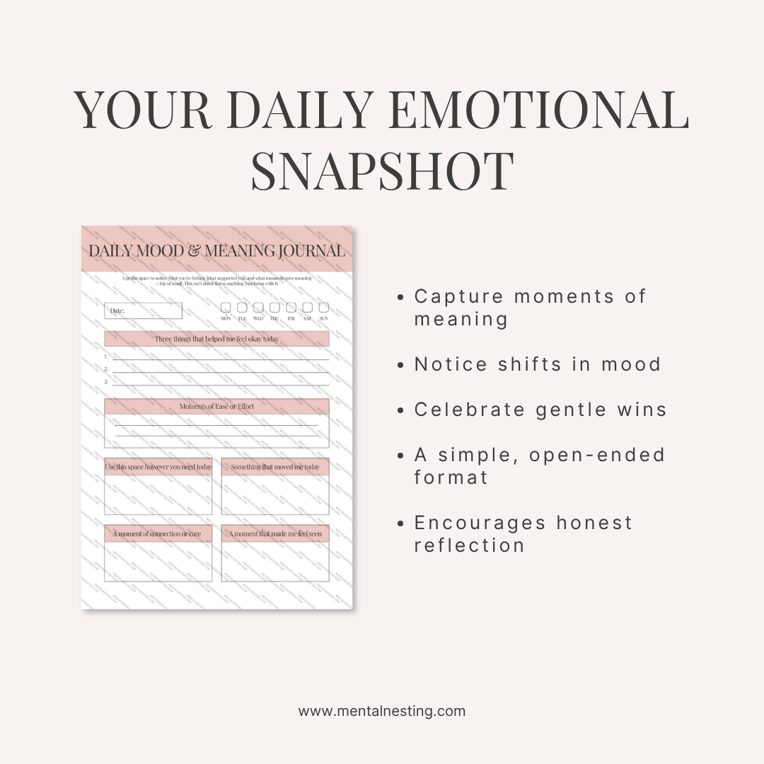 Daily Mood Tracker + Mental Health Journal PDF