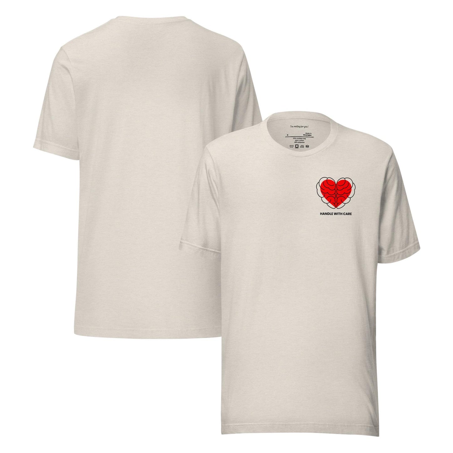 Handle with Care Heart Brain Unisex T-Shirt
