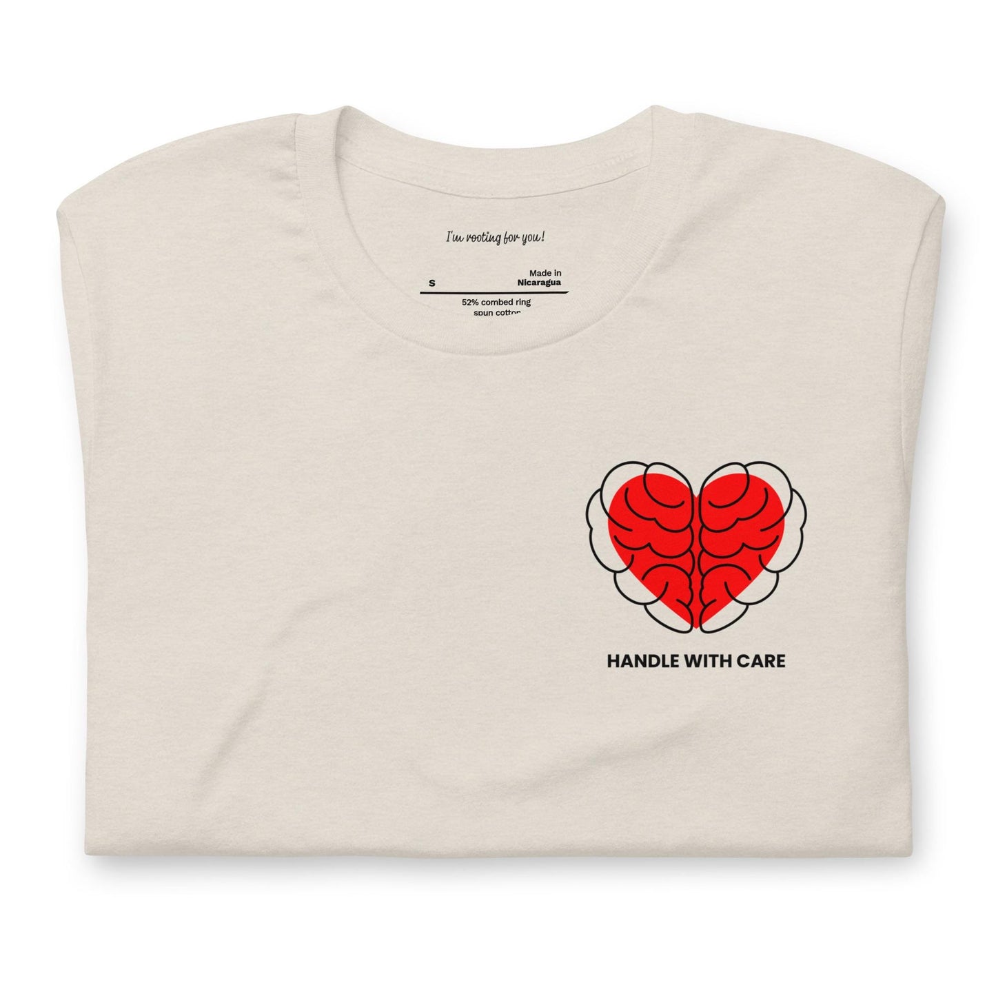 Handle with Care Heart Brain Unisex T-Shirt