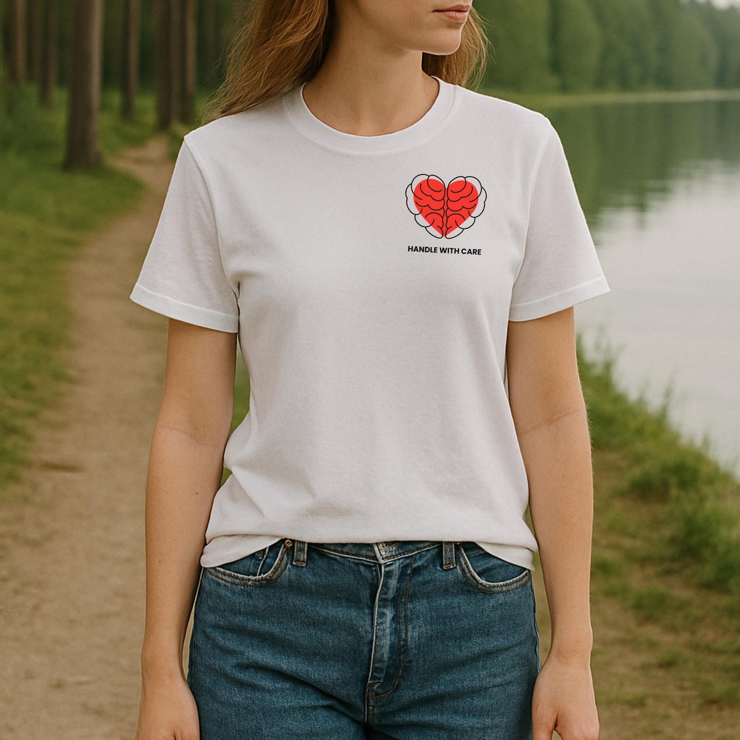 Handle with Care Heart Brain Unisex T-Shirt