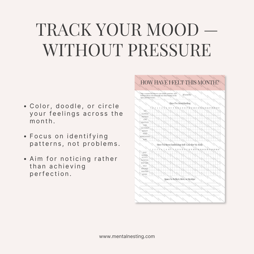 Daily Mood Tracker + Mental Health Journal PDF