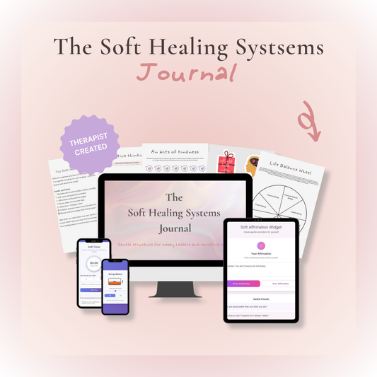 Soft Healing Systems Journal | 70+ Page Printable & Digital Planner with Self-Care Trackers, Reflection Prompts + Bonus Apps
